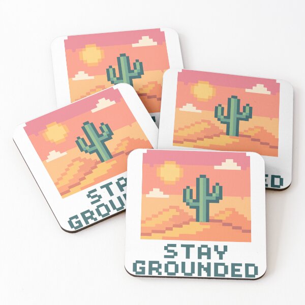 Item preview, Stay Grounded Pixel Art Cactus Sunset designed and sold by NaturePixel.