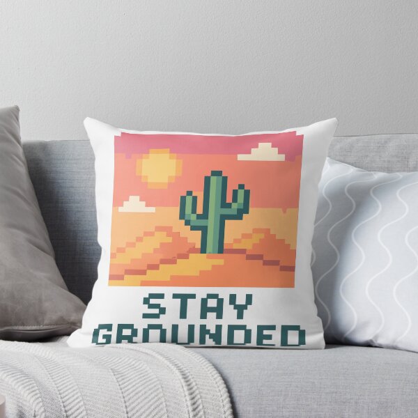 Item preview, Stay Grounded Pixel Art Cactus Sunset designed and sold by NaturePixel.