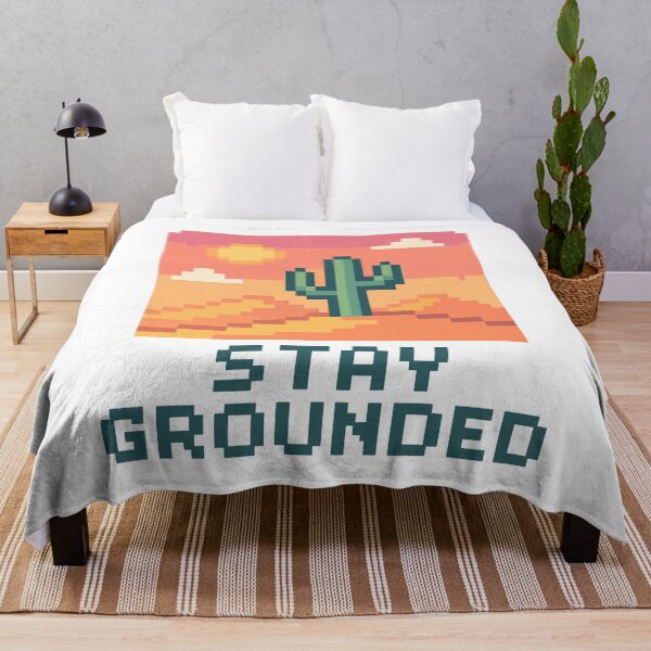 Item preview, Stay Grounded Pixel Art Cactus Sunset designed and sold by NaturePixel.