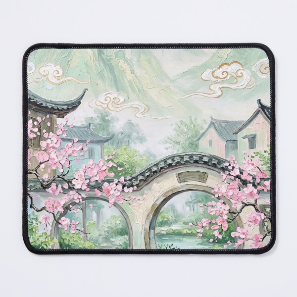 Item preview, Cherry Blossom Moon Gate In Chinese Garden designed and sold by zeloyacrussle.