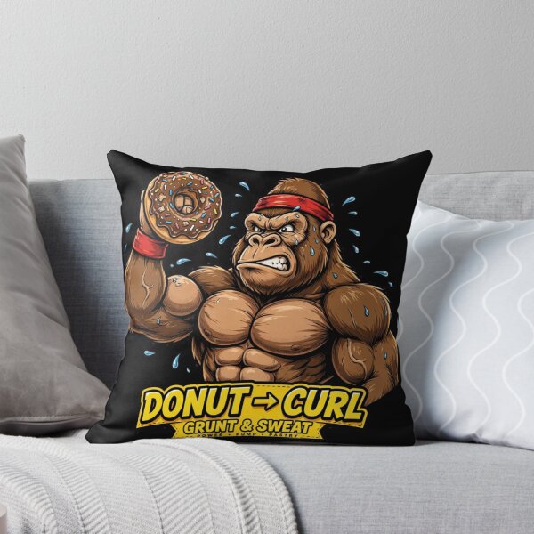 Item preview, Donut Curl Funny Buff Gorilla Gym Fitness Donut Lover Workout designed and sold by StrongEveryDayStore.