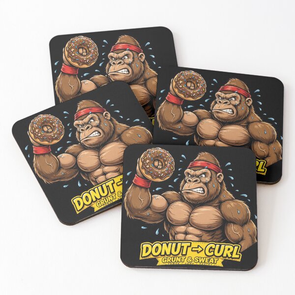 Item preview, Donut Curl Funny Buff Gorilla Gym Fitness Donut Lover Workout designed and sold by StrongEveryDayStore.