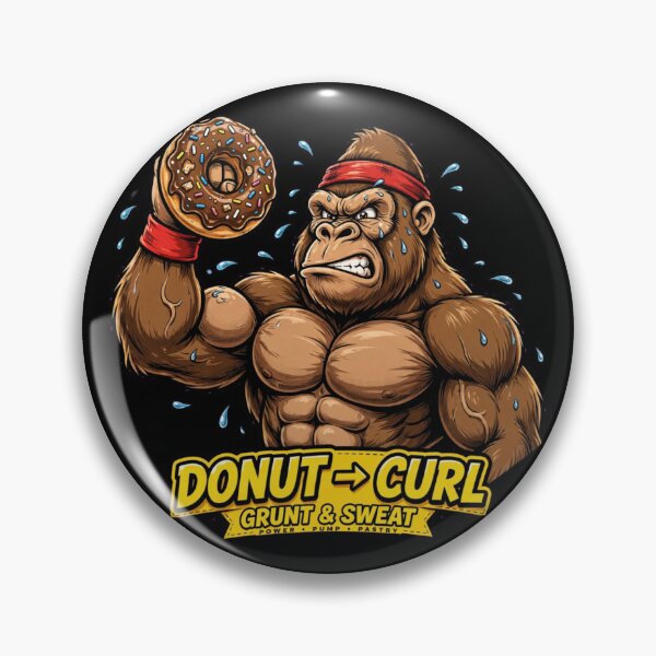 Item preview, Donut Curl Funny Buff Gorilla Gym Fitness Donut Lover Workout designed and sold by StrongEveryDayStore.