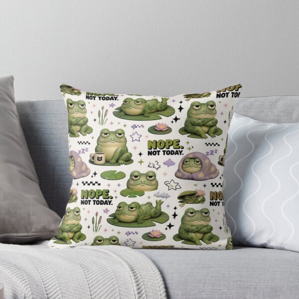 Item preview, Nope Not Today Funny Grumpy Frog Introvert Humor designed and sold by mo-carnival.
