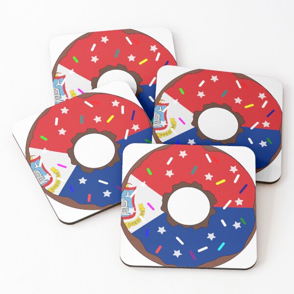 Item preview, St Martin Flag Donut – Colorful Sprinkles Country Pride designed and sold by TheIconSmith.
