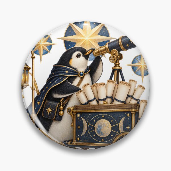 Item preview, Penguin Stargazing Gift Cart Celestial Christmas Art designed and sold by gallleriaworld.