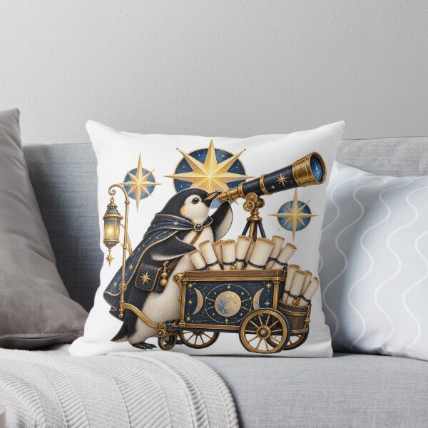 Item preview, Penguin Stargazing Gift Cart Celestial Christmas Art designed and sold by gallleriaworld.
