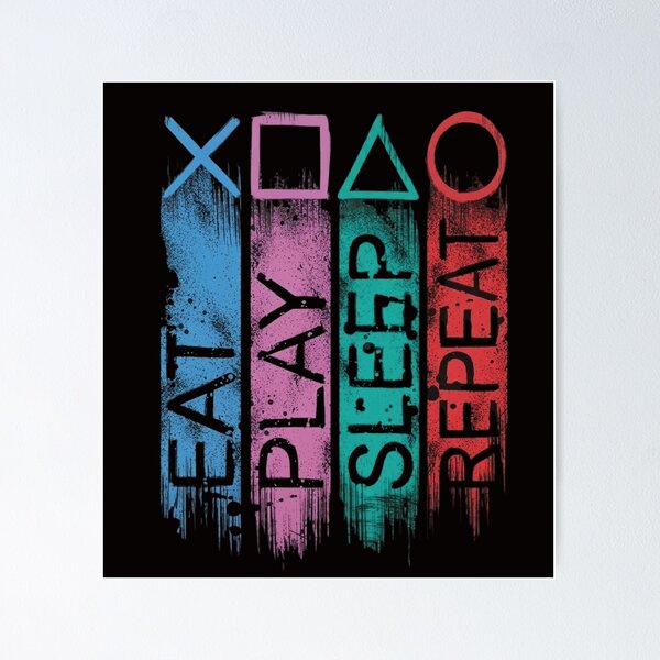 Item preview, Eat Play Sleep Repeat – Spray Paint Gamer Controller designed and sold by Xtention Co..