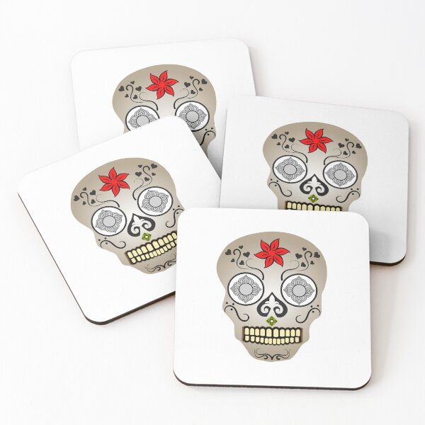 Item preview, Red Flower Day Of the Dead Skull designed and sold by Abstract65.