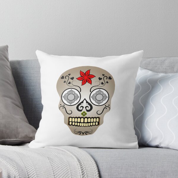 Item preview, Red Flower Day Of the Dead Skull designed and sold by Abstract65.