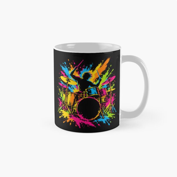 Item preview, Colorful Rock Drummer Drum Kit Musician Neon Splash Art designed and sold by andre-hollow.