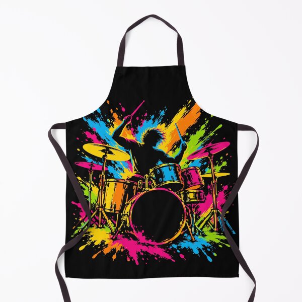Item preview, Colorful Rock Drummer Drum Kit Musician Neon Splash Art designed and sold by andre-hollow.