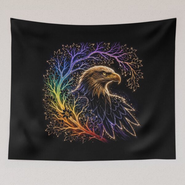 Item preview, Bald Eagle Among Rainbow Branches designed and sold by purplesensation.