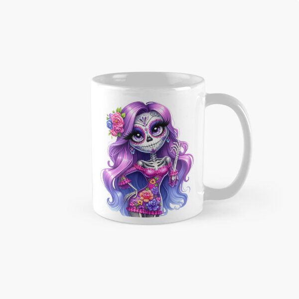 Item preview, Purple Catrina Skeleton in Floral Dress designed and sold by Krasnovaovaova.