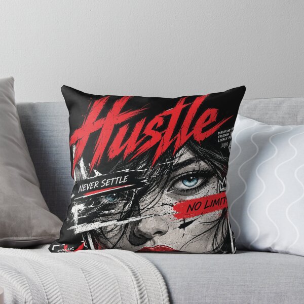 Item preview, Hustle Stay Grinding – Red & Black Edgy Typography designed and sold by Xtention Co..
