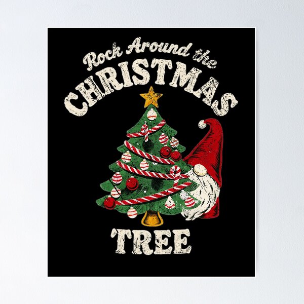 Item preview, Cute Gnome Rock Around The Christmas Tree Vintage Holiday Retro designed and sold by PensaPo2.