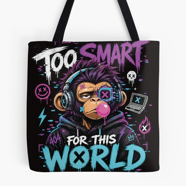 Item preview, Too Smart For This World – Cyberpunk Ape Glitch designed and sold by Xtention Co..