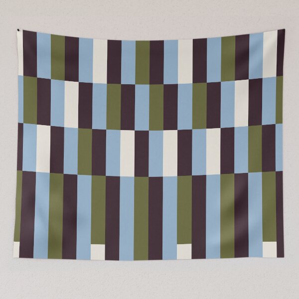 Item preview, Minimal Geometric Rectangles Lines 17 | Stripe Grid Olive Plum Powder Blue designed and sold by MarleneCanto.