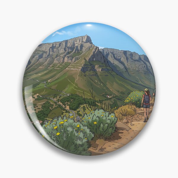 Item preview, Cape Town Table Mountain Hiking Trail Fynbos South Africa Retro Vintage Design Motif designed and sold by strandbar.