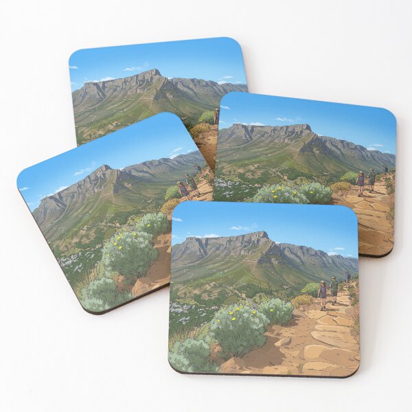 Item preview, Cape Town Table Mountain Hiking Trail Fynbos South Africa Retro Vintage Design Motif designed and sold by strandbar.