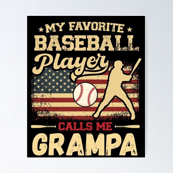 Item preview,  My Favorite Baseball Player Calls Me Grampa USA Flag designed and sold by MarshallCrews.