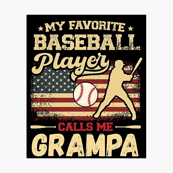 Item preview,  My Favorite Baseball Player Calls Me Grampa USA Flag designed and sold by MarshallCrews.