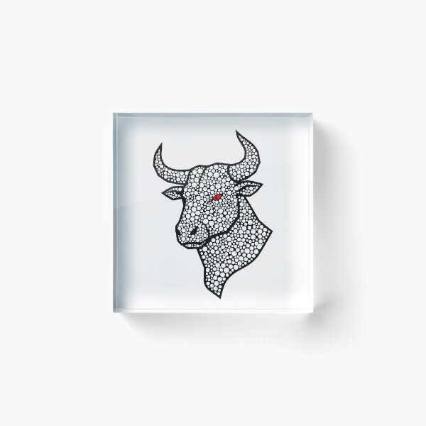 Item preview, Black Bull Pointillism Illustration designed and sold by BareCanvasCompany.