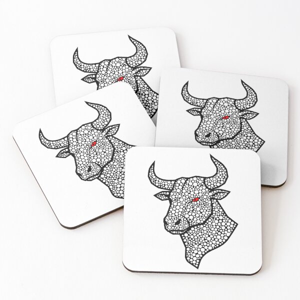 Item preview, Black Bull Pointillism Illustration designed and sold by BareCanvasCompany.