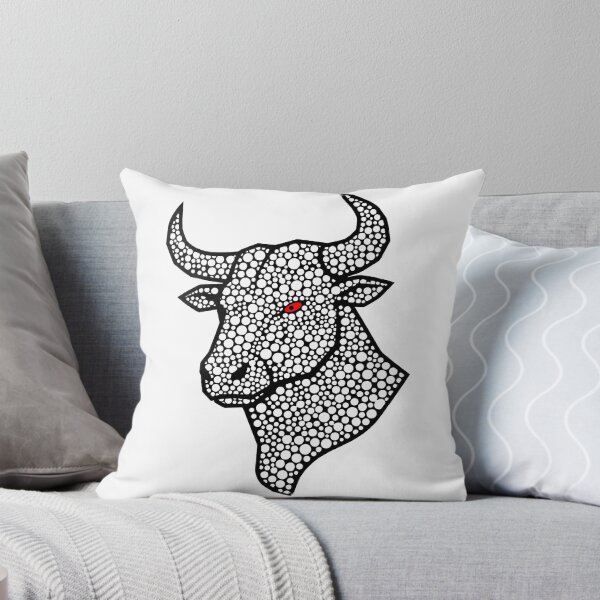 Item preview, Black Bull Pointillism Illustration designed and sold by BareCanvasCompany.