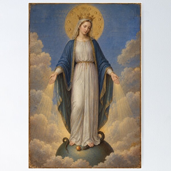 Item preview, Our Lady of Grace – Virgin Mary Catholic Religious Art, Traditional Marian Devotion designed and sold by Crux Fidelis.