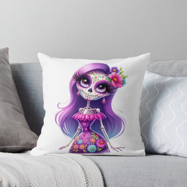 Item preview, Cute Purple Catrina Skeleton with Big Eyes designed and sold by Krasnovaovaova.