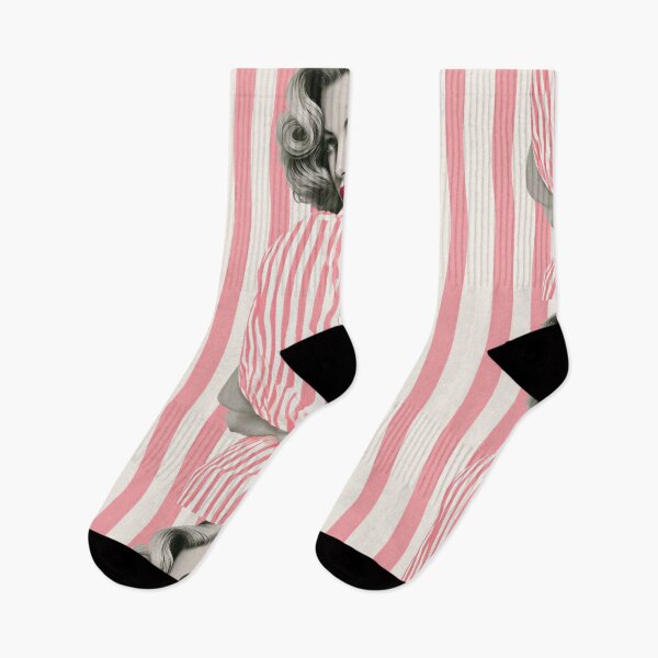 Item preview, Retro Glamour Woman Pink Stripes designed and sold by Mr Ai Shop.