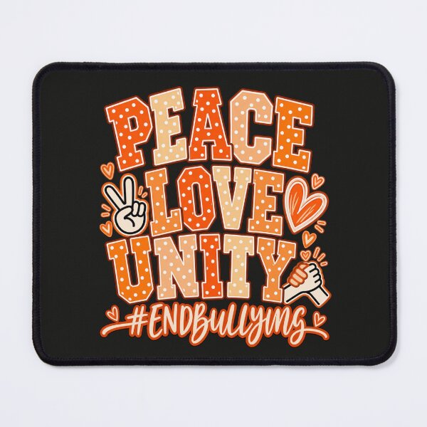 Item preview, Peace Love Unity Orange Polka Dot Varsity Anti Bullying Art designed and sold by AmiGraph.