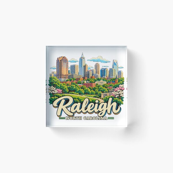 Item preview, Hand Drawn Raleigh North Carolina Travel Souvenir Landmark Gift designed and sold by MichaeIRellov.