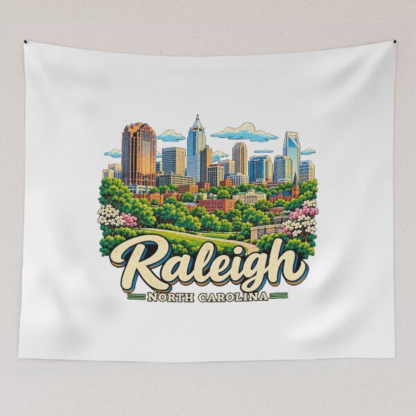 Item preview, Hand Drawn Raleigh North Carolina Travel Souvenir Landmark Gift designed and sold by MichaeIRellov.