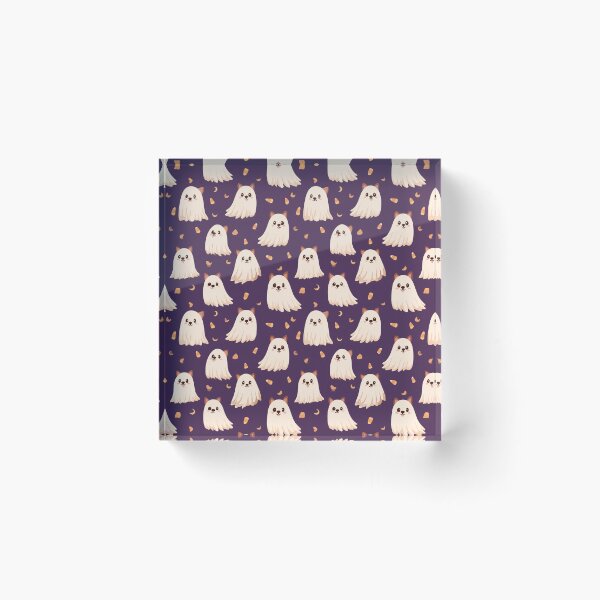 Item preview, Cute Kawaii Ghost Dog Cat Halloween Pattern designed and sold by NicolasGlowArt.