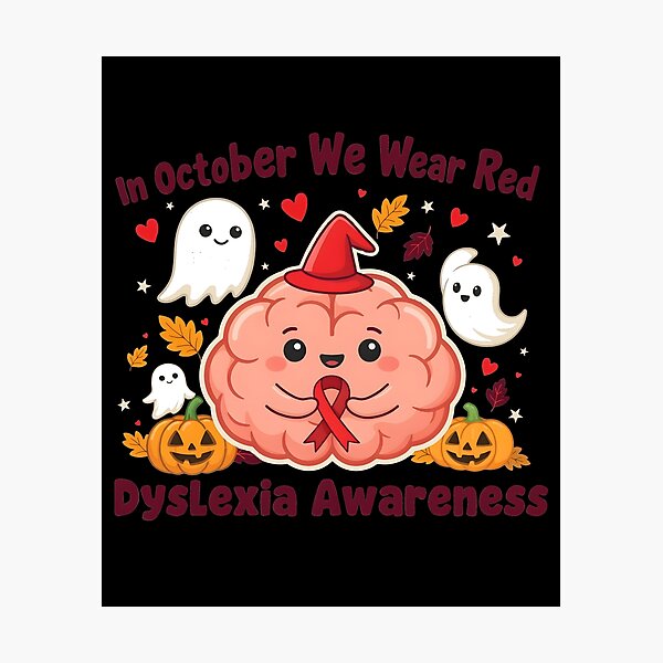 Item preview, In October We Wear Red Dyslexia Awareness Dyslexia Support Ghost designed and sold by Redgiant87x.