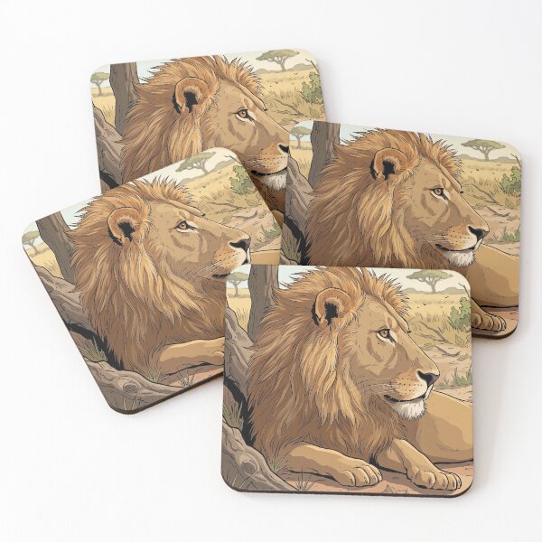 Item preview, Chobe National Park Botswana Lion Safari Wildlife Mane Retro Vintage Design Motif designed and sold by strandbar.