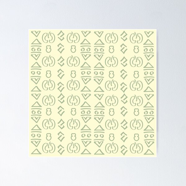 Item preview, Bogolan Mud Cloth Pattern – Sage Green African Tribal Print designed and sold by Wolagno.