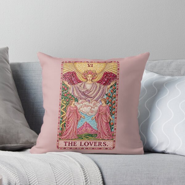 Item preview, the lovers tarot card with pink gemstones pattern designed and sold by MoodleDoon.