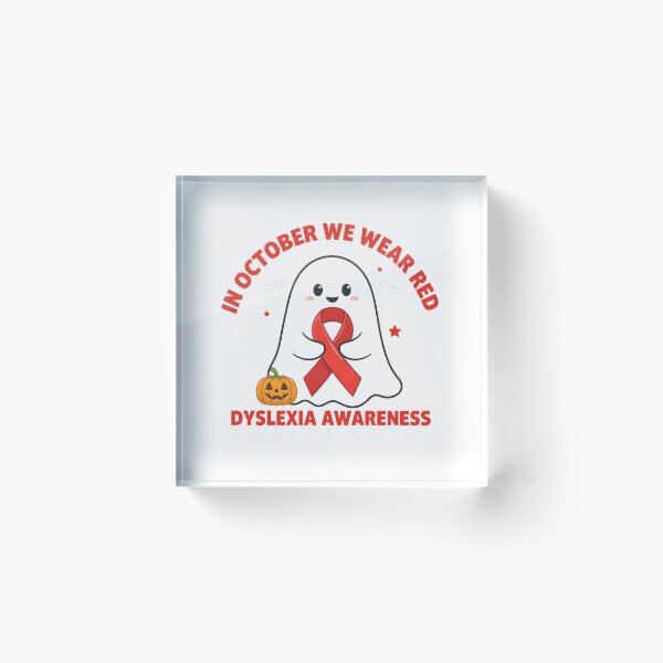 Item preview, In October We Wear Red Dyslexia Awareness Red Ribbon Halloween designed and sold by Redgiant87x.