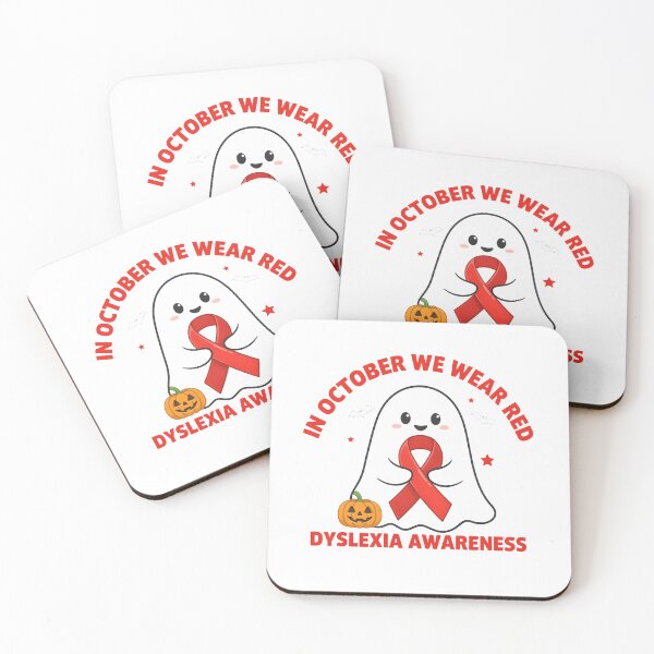 Item preview, In October We Wear Red Dyslexia Awareness Red Ribbon Halloween designed and sold by Redgiant87x.