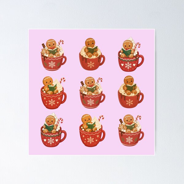 Item preview, Cute Vintage Gingerbread Mug Baking Pattern designed and sold by GlaSher.