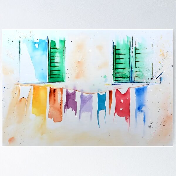 Item preview, Panni stesi alla finestra designed and sold by Wbyclaudia.