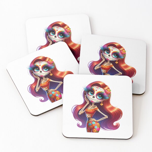 Item preview, Rainbow Hair Catrina Skeleton with Blue Eyes designed and sold by Krasnovaovaova.
