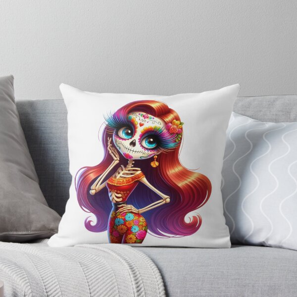 Item preview, Rainbow Hair Catrina Skeleton with Blue Eyes designed and sold by Krasnovaovaova.