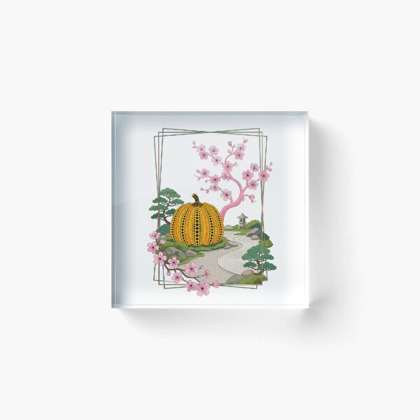 Item preview, Pumpkin and cherry Tree Pointillism Illustration designed and sold by BareCanvasCompany.