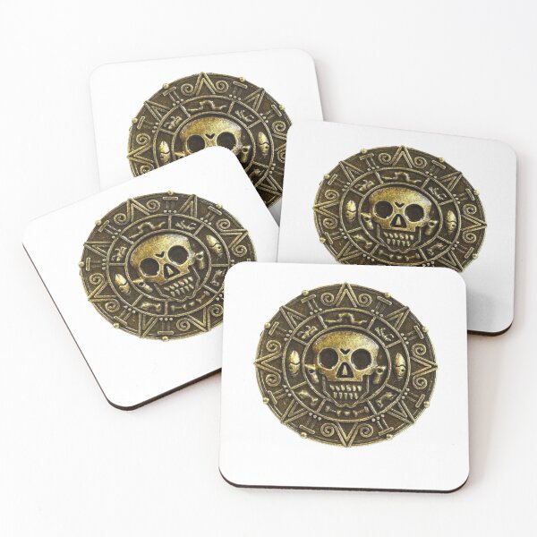 Item preview, Aztec Gold Ancient Coin Skull designed and sold by Abstract65.
