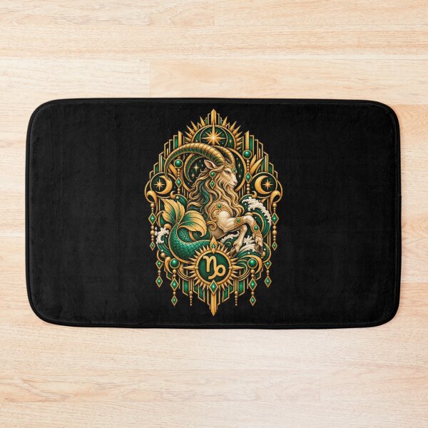 Item preview, Emerald Mountain Sentinel – Art Deco Capricorn Zodiac designed and sold by RockitBaby.