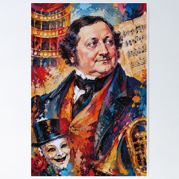 Item preview, Gioachino Rossini Painting – Portrait of the Famous Italian Composer designed and sold by GalleryKauffeld.